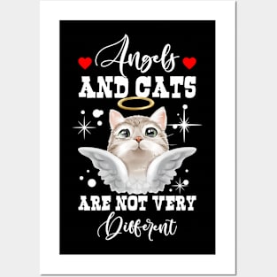 Angels And Cats Are Not Very Different Funny Posters and Art